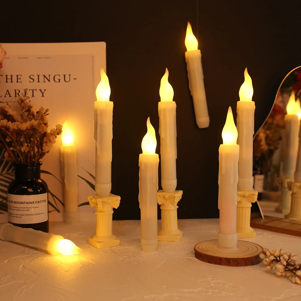 Church LED Taper Candles 16.5cm Flameless Battery Operated Window Candles for Christmas Wedding Churches Birthday Party Decor