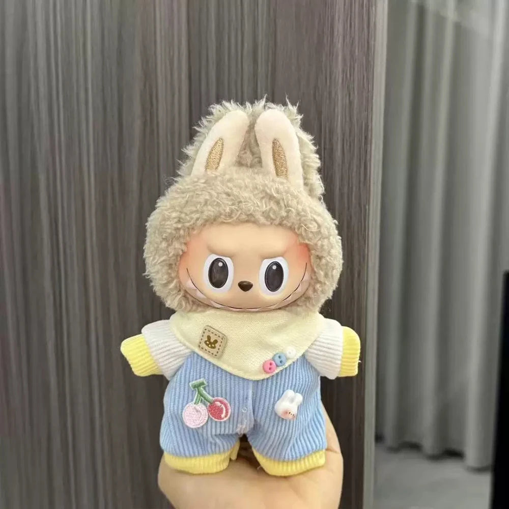 Labubu Doll Clothes Enamel Labu Cloth 17cm Doll Cute Dress-up Climbing Clothes Skirt Plush Toy Clothes