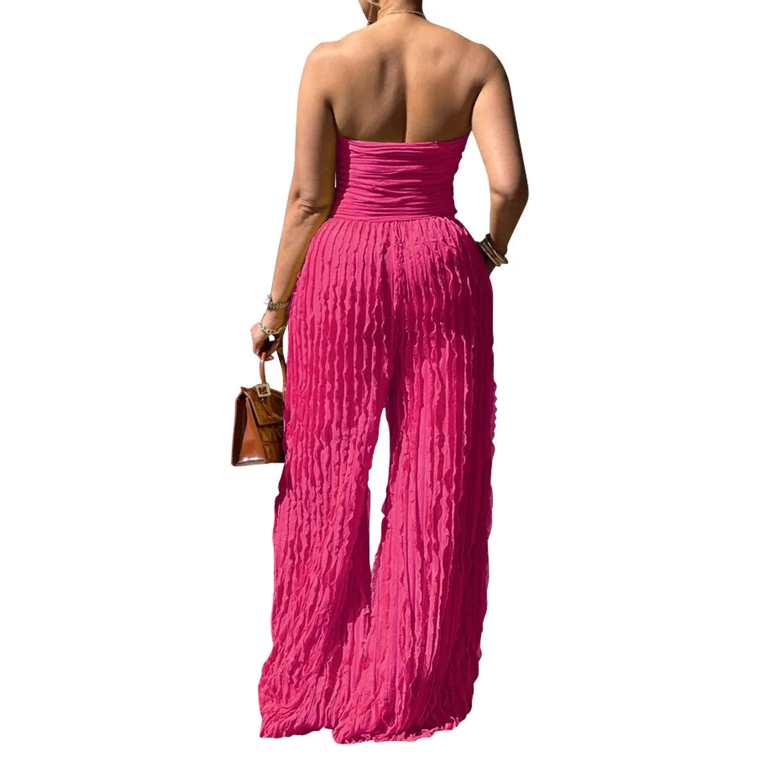 Women's Jumpsuit High Waist Sexy Tube Top Sleeveless Wide Leg Casual Holiday Party Summer Jump Suits for Women Jumpsuits