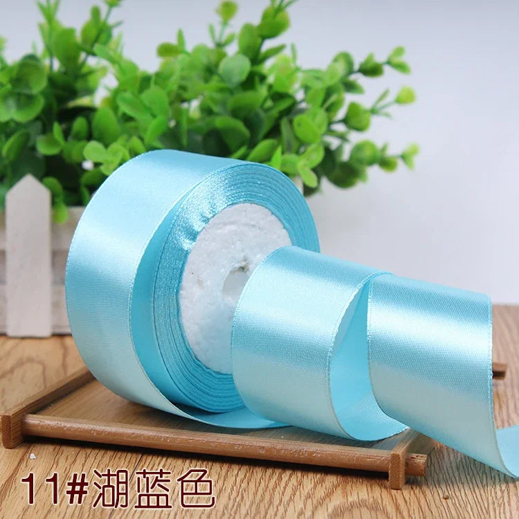 25Yards 6/10/15/20/25/40/50mm Silk Satin Ribbon Wedding Party Christmas Ribbon Flowers Gifts Decorated DIY Apparel Sewing Fabric