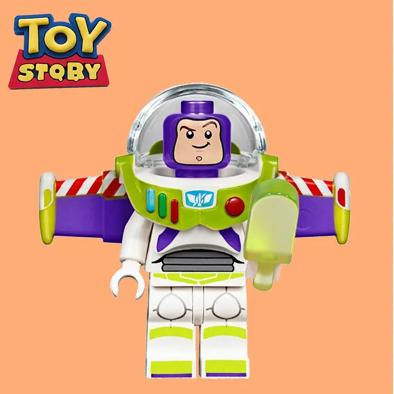 New Disney Toy Story Buzz Lightyear Building Blocks Creative Keychain Woody Mickey Mouse Donald Duck Cute Keychain Pendant Gift