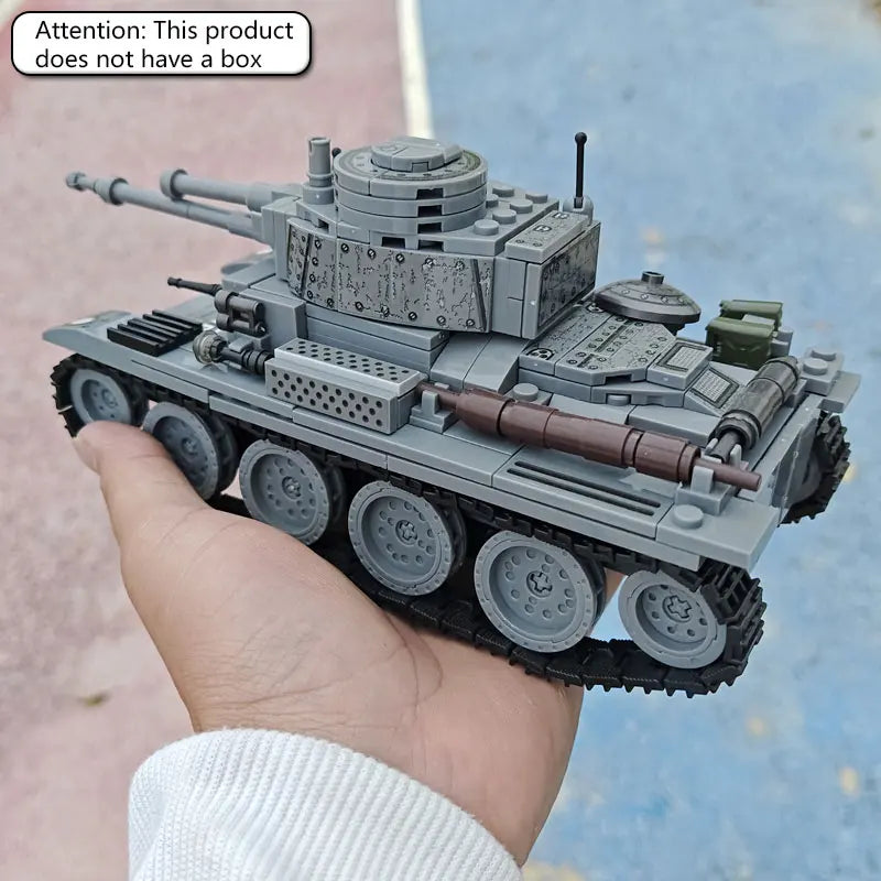 502PCS LT-38 tank building blocks, armored vehicle puzzle toy assembly models, handmade DIY room decorations, boys' gifts