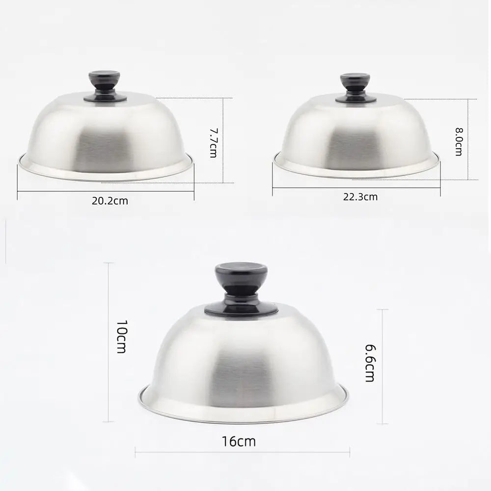 Stainless Steel Cheese Melting Dome Lids For Burgers Sandwiches Steak Round Griddle Covers Smash Burger Cooking Accessories