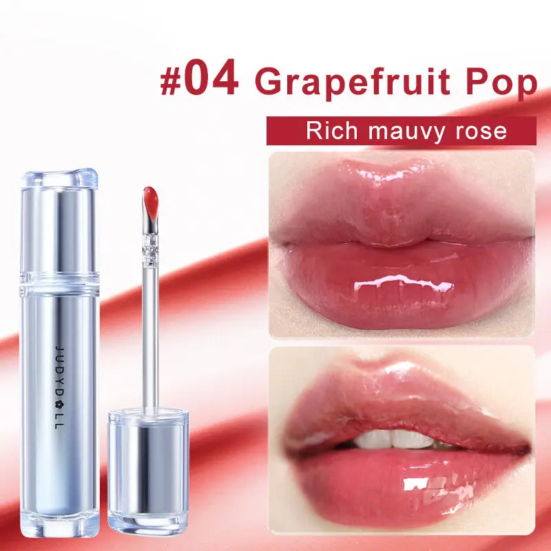 Judydoll Ice Iron Essence Mirror Watery Lip Gloss Glaze Lipstick Non-sticky Non-fading Nourishing Long Lasting Bright