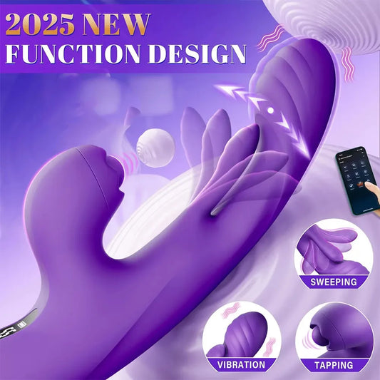 Women's Vibrating Massager G Spot & Clitoral Stimulator 3 in 1 with 5 Function Modes Couples' Intimate Toy Features LCD Display