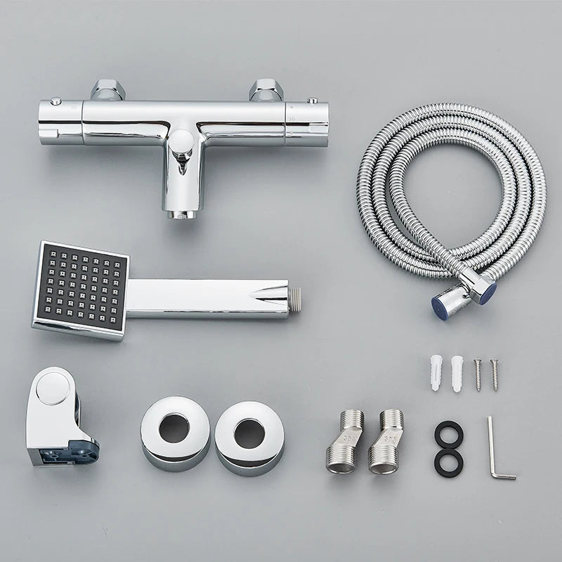 Thermostatic Shower Faucet Mixing Valve Thermostatic Faucets Shower Bathroom Combination Water Mixer Bathtub Faucet with Handle