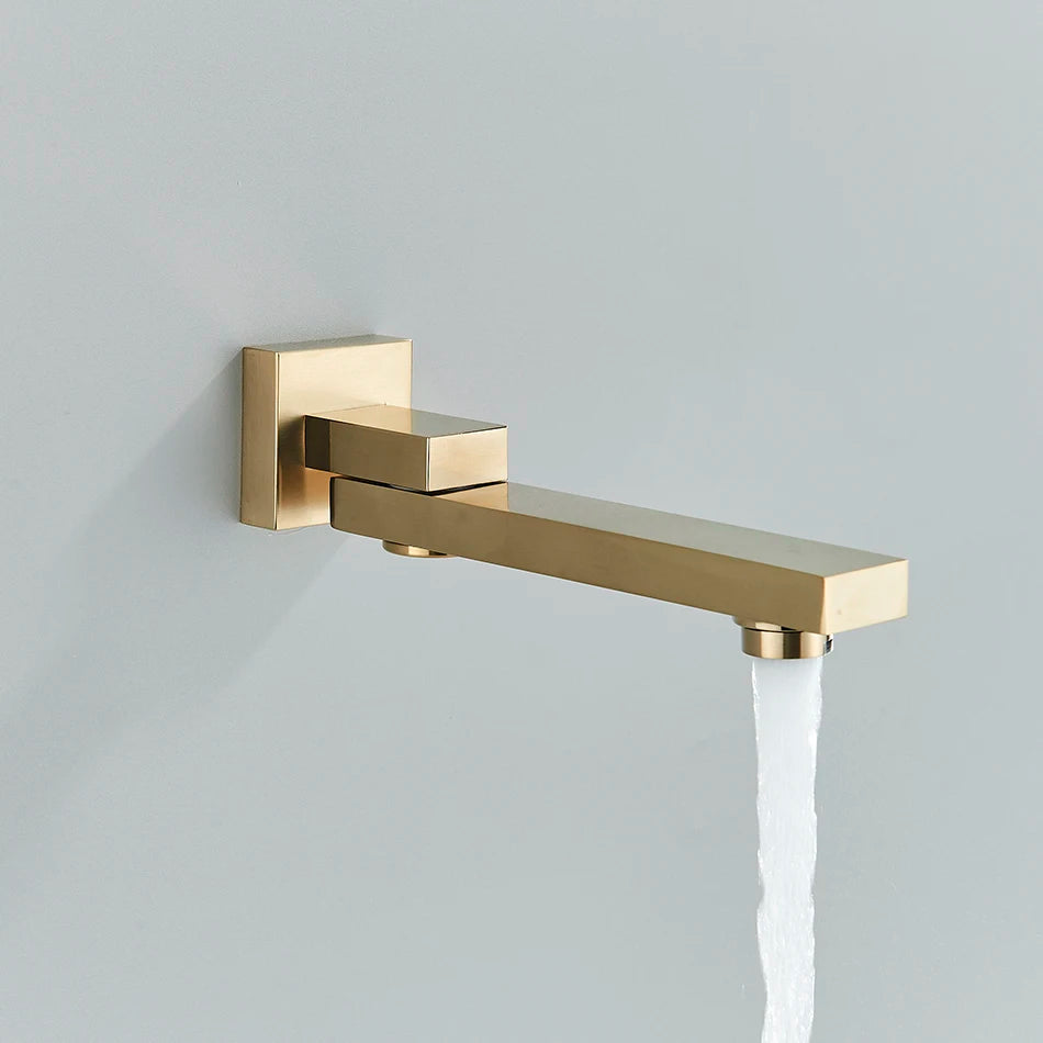 Free Shipping  Bathroom Brass Chrome/Black Bronze Shower Faucet Spout Wall Mounted Swive Bath Spout Bathroom Accessories