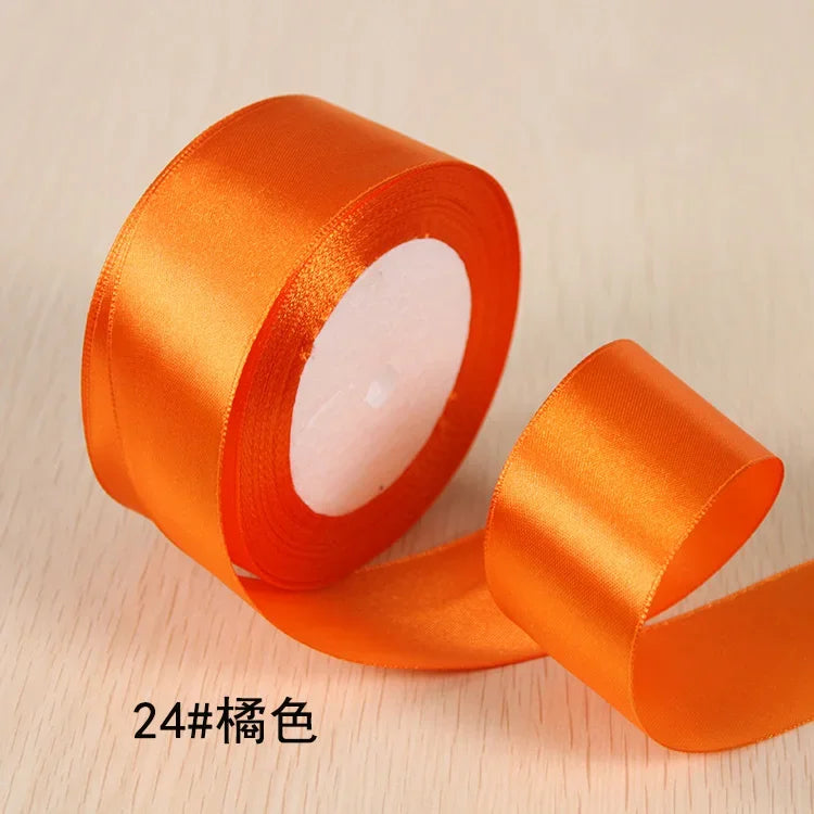 25Yards 6/10/15/20/25/40/50mm Silk Satin Ribbon Wedding Party Christmas Ribbon Flowers Gifts Decorated DIY Apparel Sewing Fabric