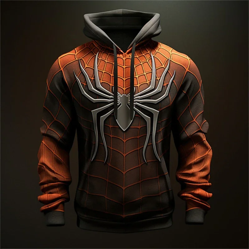 Autumn Fashion Sweatshirts For Men 3D Print Spider Pattern Leisure Cosplay  Oversized Hoodie Hip Hop Trend Harajuku Streetwear