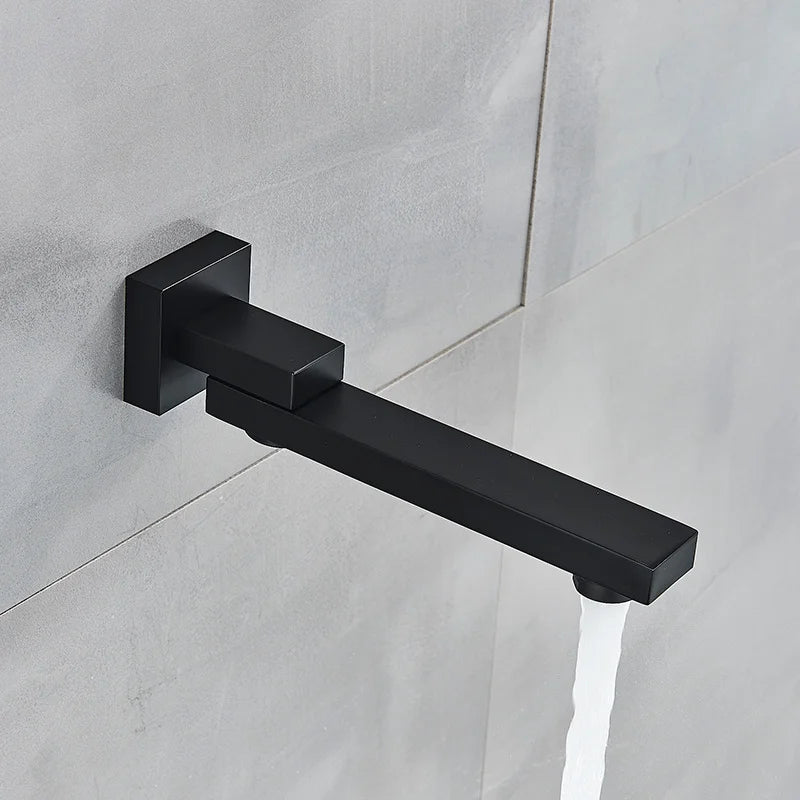 Free Shipping  Bathroom Brass Chrome/Black Bronze Shower Faucet Spout Wall Mounted Swive Bath Spout Bathroom Accessories