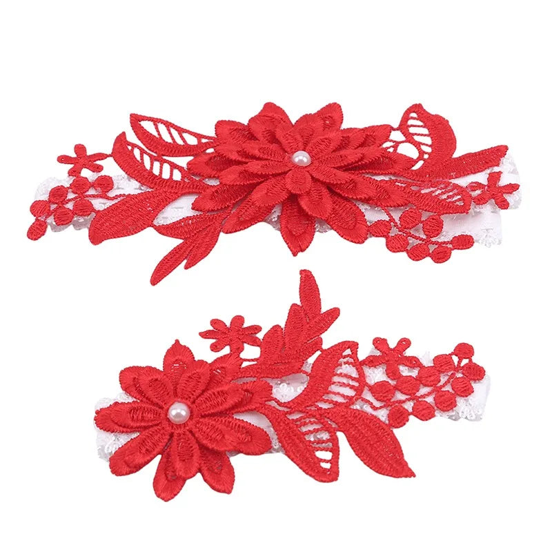 Wedding Garter Sexy Elastic Rhinestone Lace Leg Garter Belt with Ribbon Bow Suspender Thigh Harness For Bride Party Wedding Gift