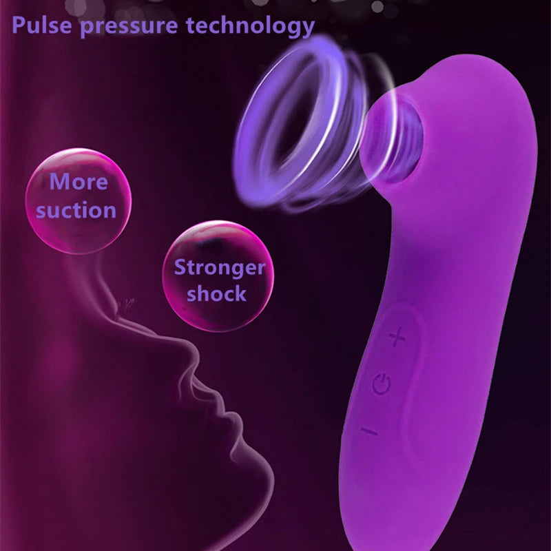 Powerful Suction Cup Clitoral Sucking Vibrator Female Clitoral Nipple Oral Vacuum Stimulator Massager for Women Adult Products