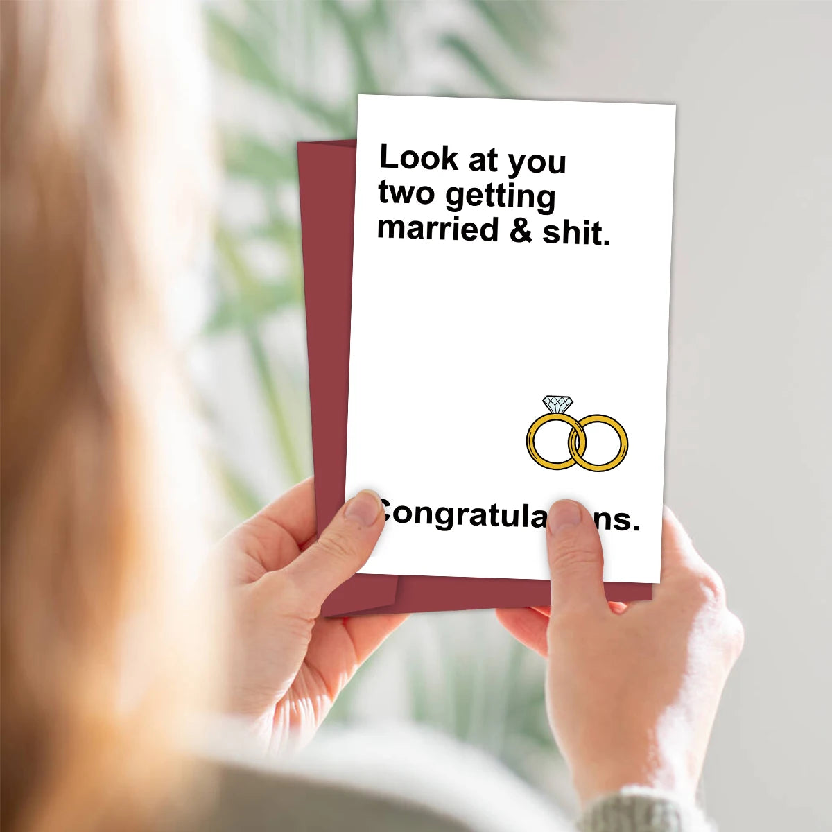 1Set Funny Marriage Congratulations Card For Newly Wed Couple,Hilarious Engagement Cards For Friends Personalized Wedding Cards