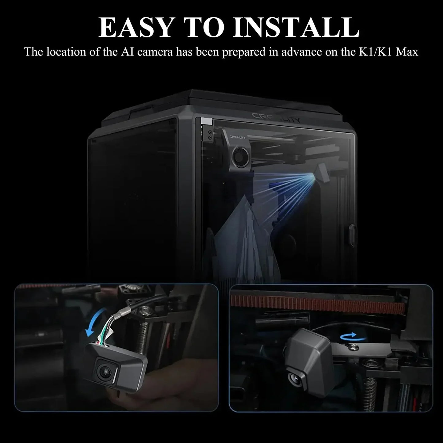 Creality K1 Max AI Camera HD Quality Intelligent Assistant Support Real Time Viewing Lapse Filming for K1/K1C/K1 SE 3D Printer