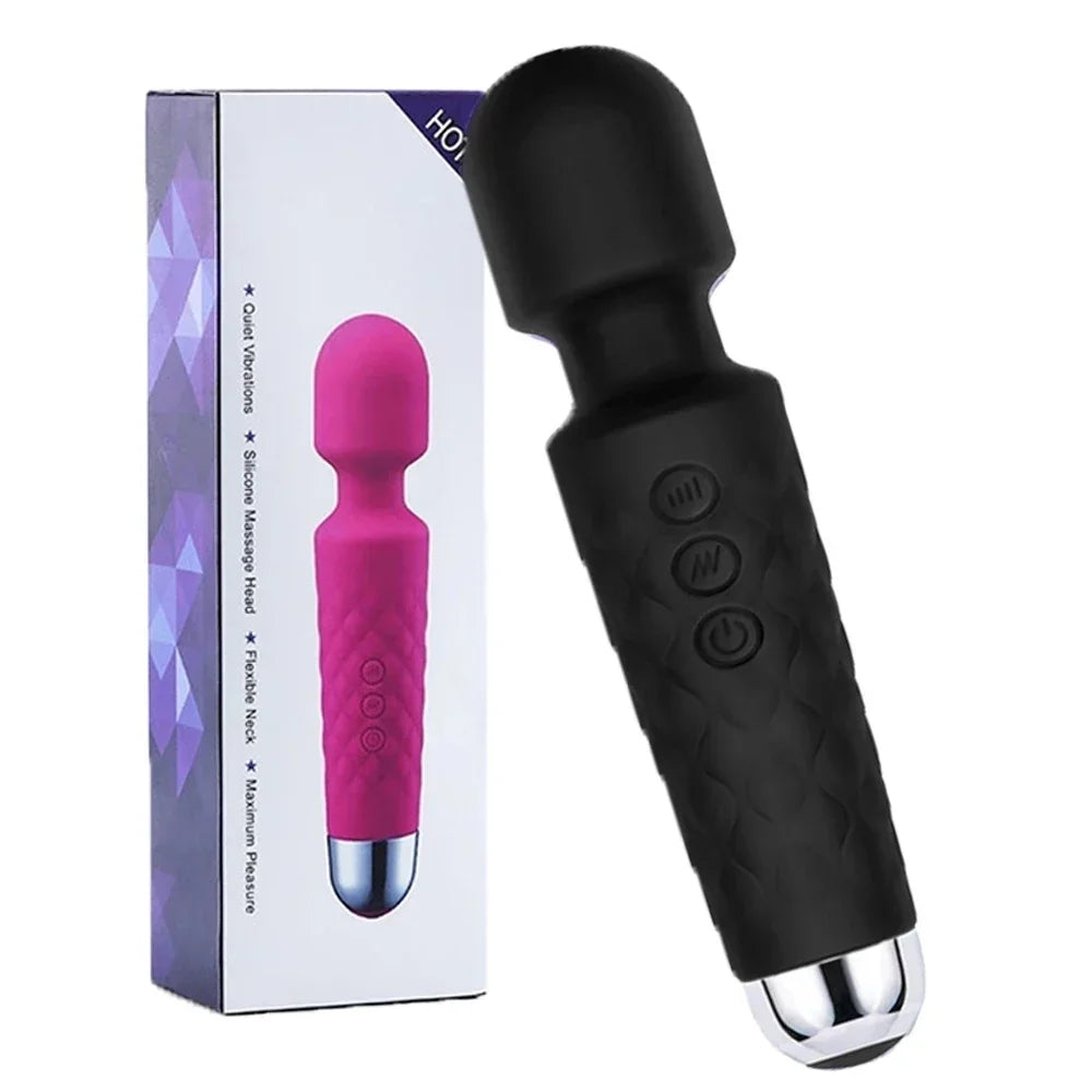 Powerful Wand Massager Cordless Rechargeable Electric Back Neck Massager Relax Exercise Tools With 8 Speeds 20 Vibration Modes