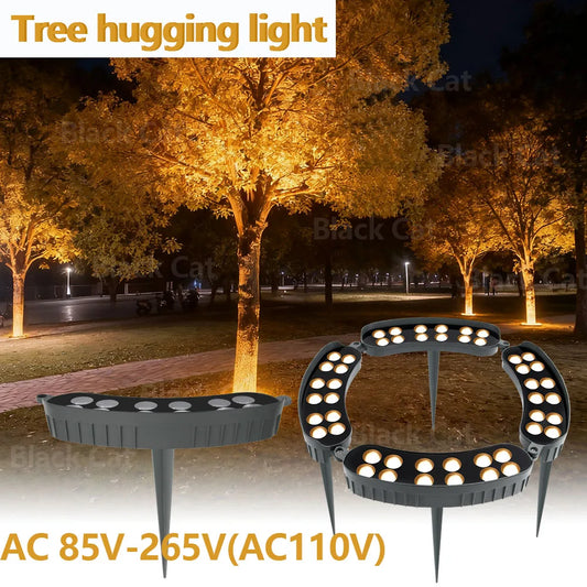 AC85V-265V LED Tree Hugging Lamp Garden Lighting AC110V Warm White Outdoor Lamp IP65 Waterproof Garden Ground Yard Tree Lighting