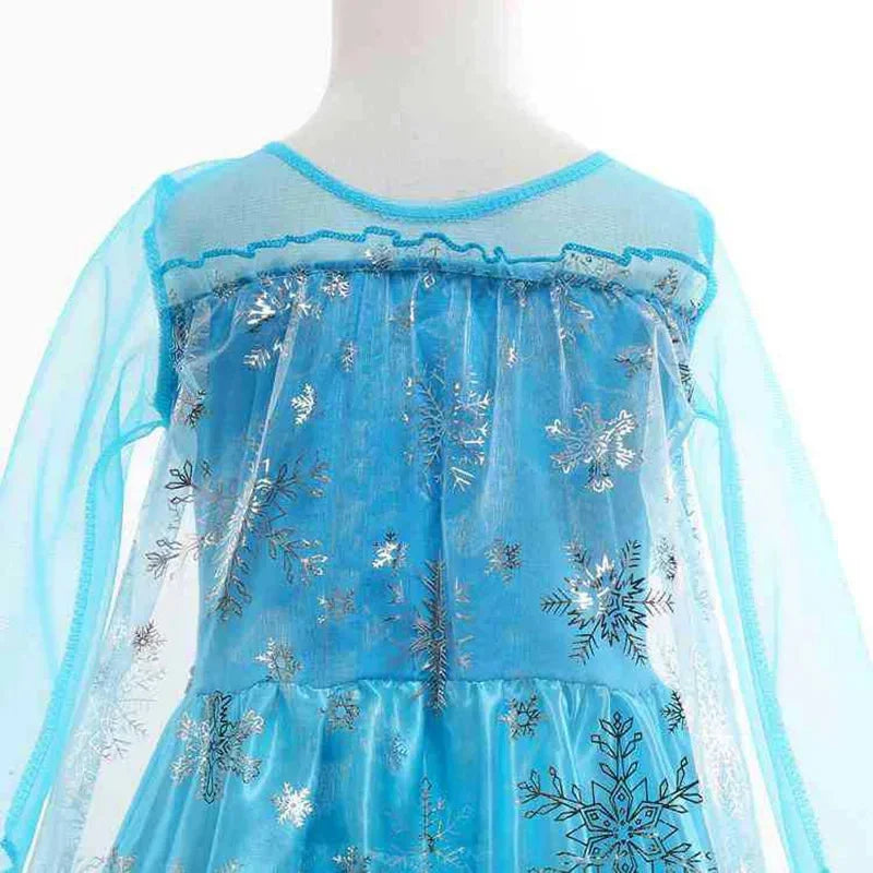Disney Frozen Girls Cospaly Snow Queen Elsa Cape Costumes Kids Carnival Party Prom Gown Children Clothes Elsa Princess Dresses