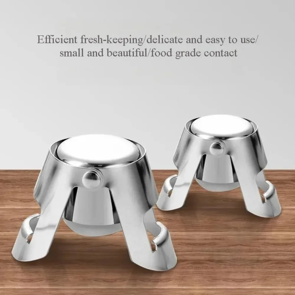 Wine Bottle Stopper Wine Beer Bottle Cork Plug Stainless Steel Champagne Sparkling stopper Bar Tools 1PC Sealing Bottle Cap