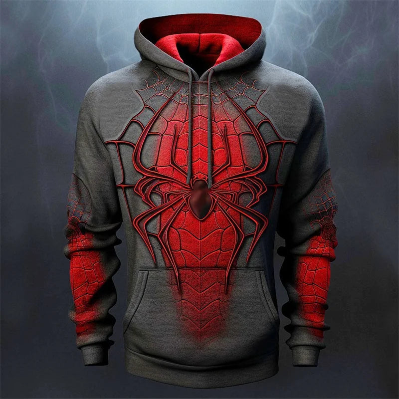 Autumn Fashion Sweatshirts For Men 3D Print Spider Pattern Leisure Cosplay  Oversized Hoodie Hip Hop Trend Harajuku Streetwear