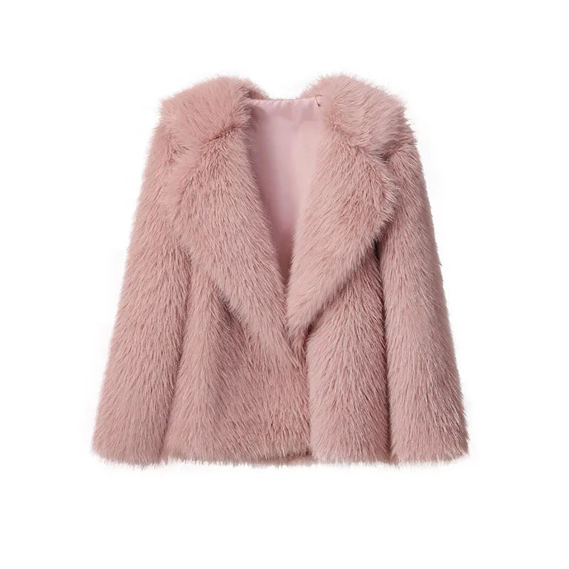 2025 New Winter Women's Fur Coat Fashion Temperament Lapel Solid Color Women Fur Coat Fur & Faux Fur Coat Feminine Elegance H368