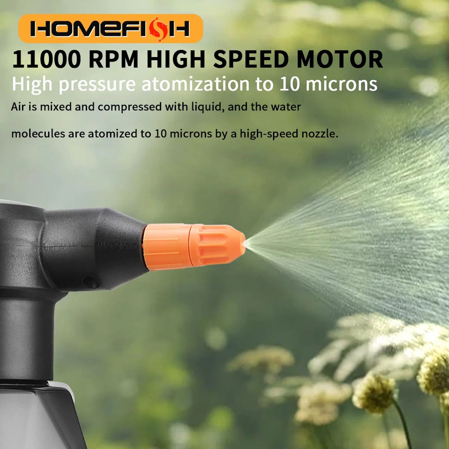 2L Rechargeable Electric Handheld Sprinkler Atomizing Watering Can Water Sprayer for Garden Plants