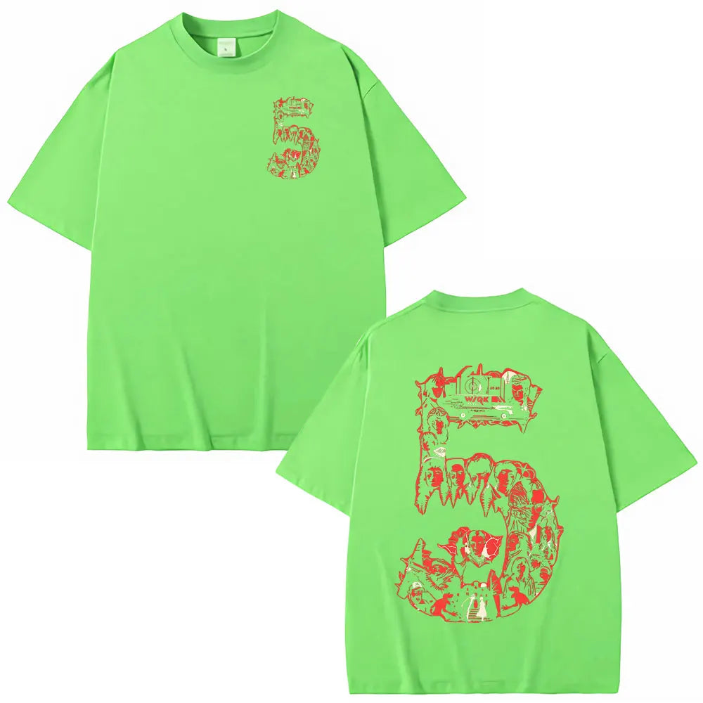 American TV Series Season 5 Eddie Munson The Demogorgon T-shirt  Men Women Clothing Cotton Casual Short Sleeves T-shirts Tops