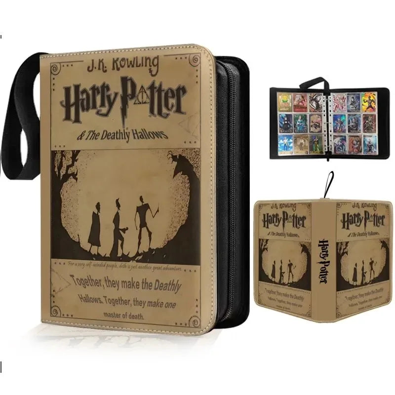 Harry Potter Card Book  Binder Album Holder Collcetion Card 900pcs Card Holder 9 Grid PU Gold Stamping Folder Toy Gift