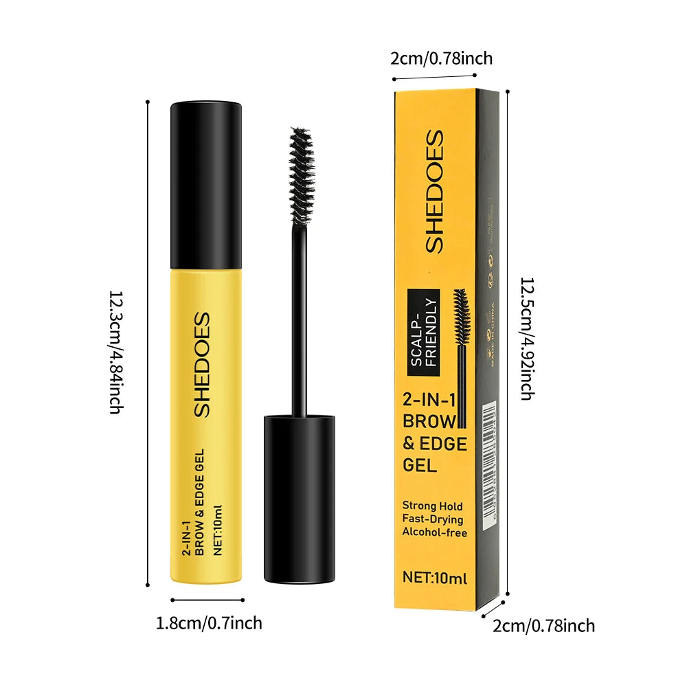 1PC 2-in-1 eyebrow styling gel, waterproof, durable, non caking, easy to apply and shape natural eyebrows