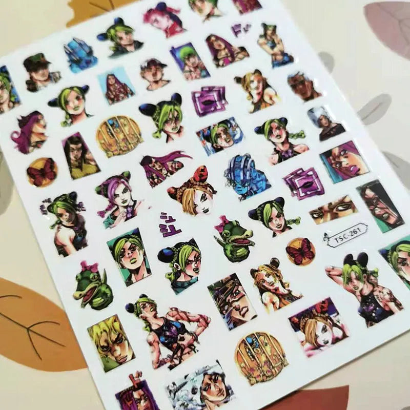 1 PC Anime JoJo 3D Self Adhesive Decal Slider DIY Decorations Tools Nail Art Sticker TSC 318