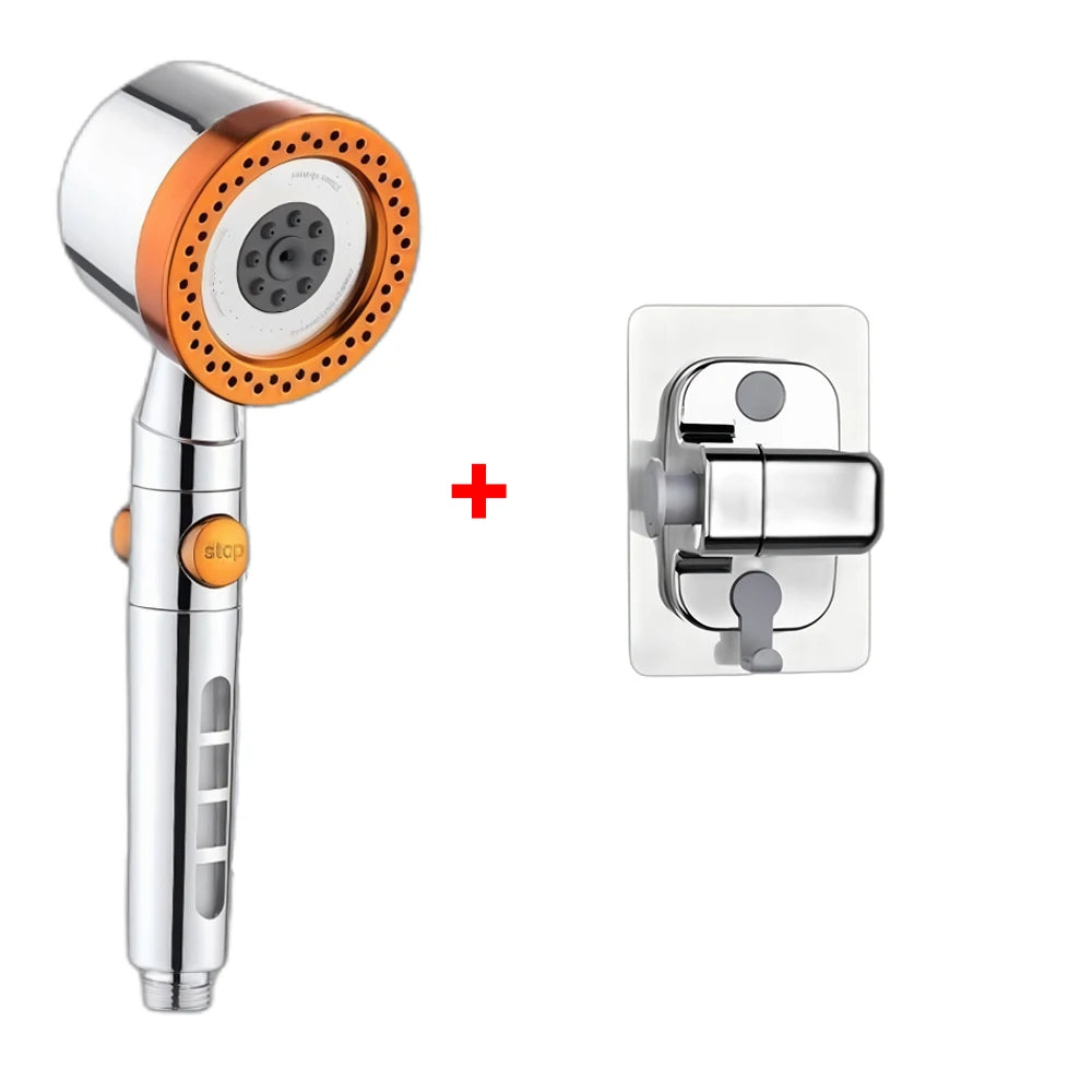5 Modes Bathroom Shower Head Portable High Pressure Powerful Rain ShowerHead Explosion-proof and Drop-proof Universal Shower Set
