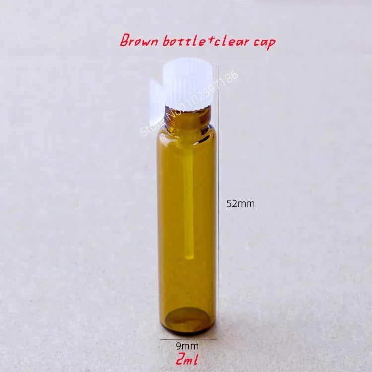 Glass Dropper Bottle Transparent Mini 1ml 2ml Stick Essential Oil with Inner Stopper Sample Trial Use Perfume Sub Bottles Empty