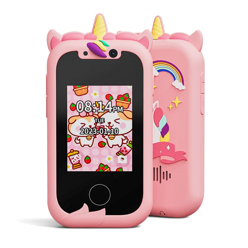 2.8 Inch Kids Smart Phone Touchscreen Dual Camera HD Photo Video Music Player Toys For Kids Unicorns Christmas Birthday Gift