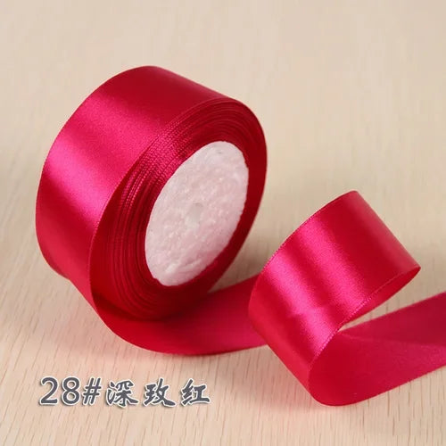 25Yards 6/10/15/20/25/40/50mm Silk Satin Ribbon Wedding Party Christmas Ribbon Flowers Gifts Decorated DIY Apparel Sewing Fabric