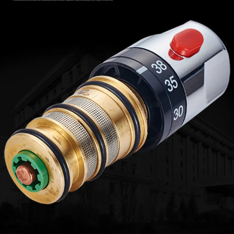 Brass Intelligent Thermostatic Shower Faucet Concealed Hot and Cold Water Mixing Valve Temperature Control Valve  Chrome Plated