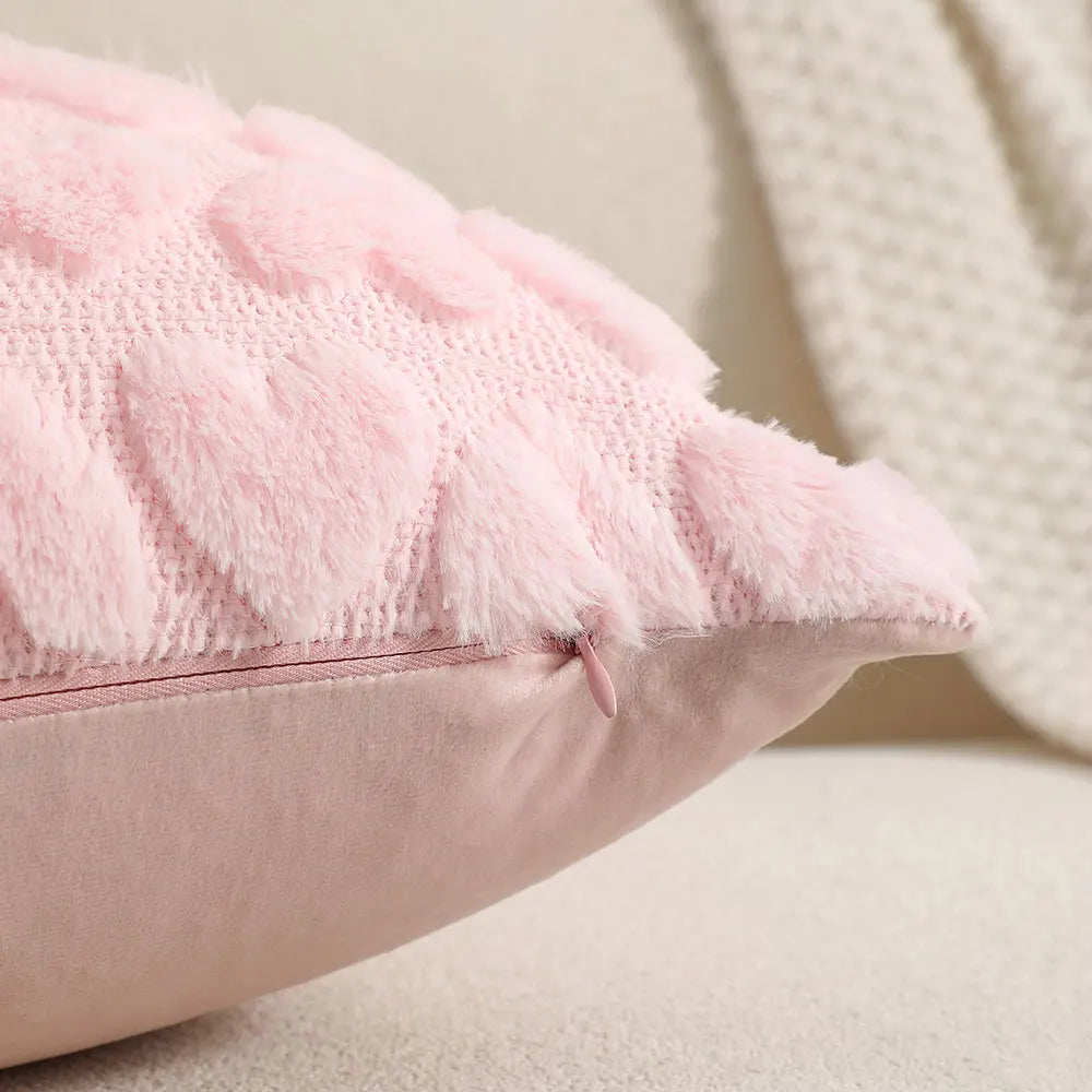 Multi-size Pink Love Quilted Throw Pillow Cover Ultra Soft Plush Cushion Covers Living Room Sofa Valentine'S Day Home Decoration