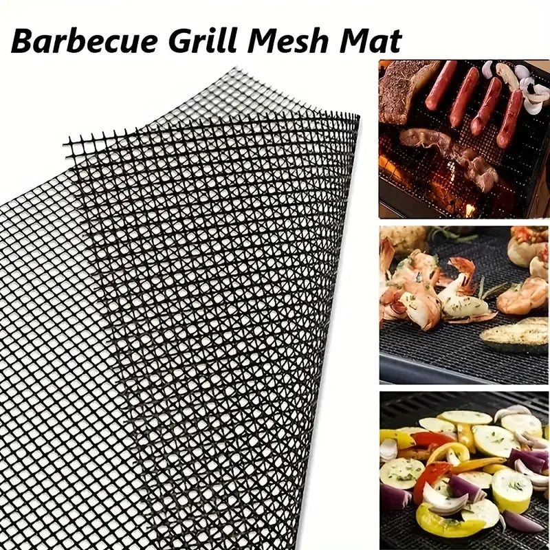 1/3/5PCS Non-Stick Reusable BBQ Grill Mat Easy To Clean Mesh Pad for Electric Gas and Charcoal Grills Outdoor Cooking