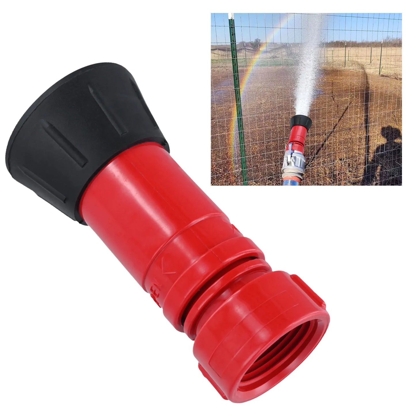 1pcs Fire Hose Nozzle Inch Heavy Duty Nozzle High Pressure Pump Sprinkler Multifunction Irrigation Sprayer Garden Supplies