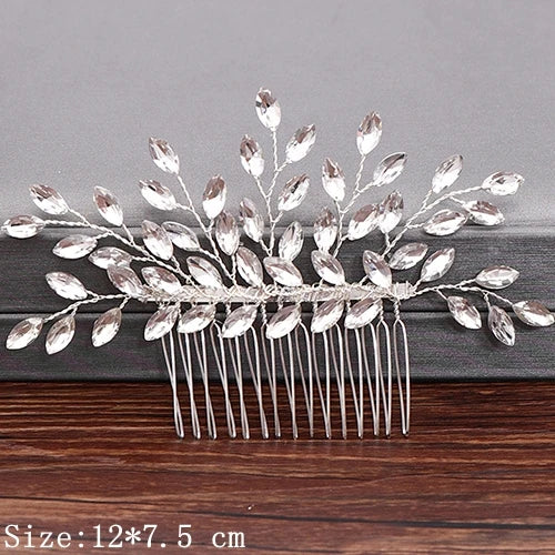 Wedding Hair Combs Bridal Hair Accessories For Women Hair Jewelry Silver Color Pearl Rhinestone Head Jewelry Women Accessories