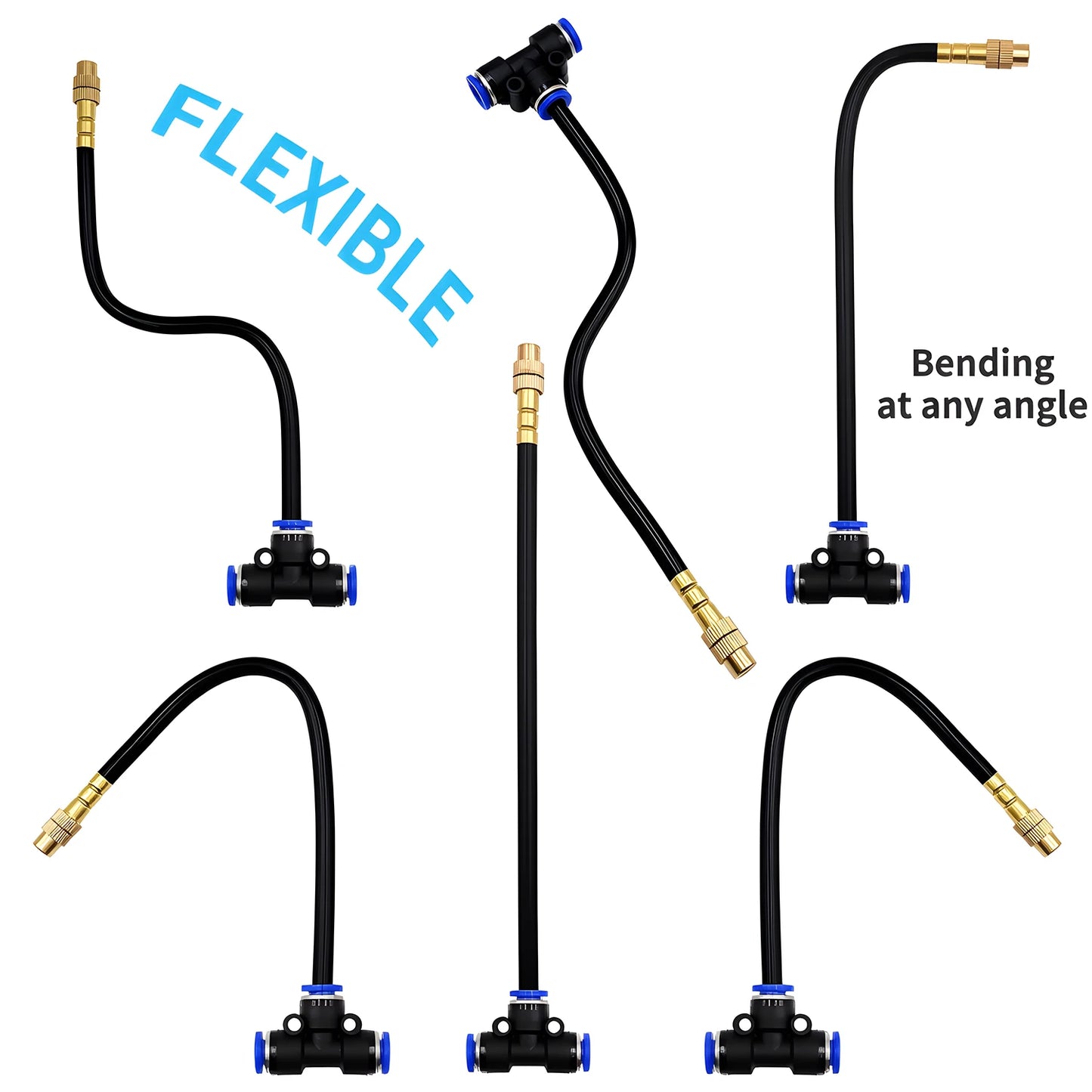 DIY Free Bending Universal Spray Kit For Greenhouse Garden Flowers Plant Watering Irrigation Patio Misting Cooling System