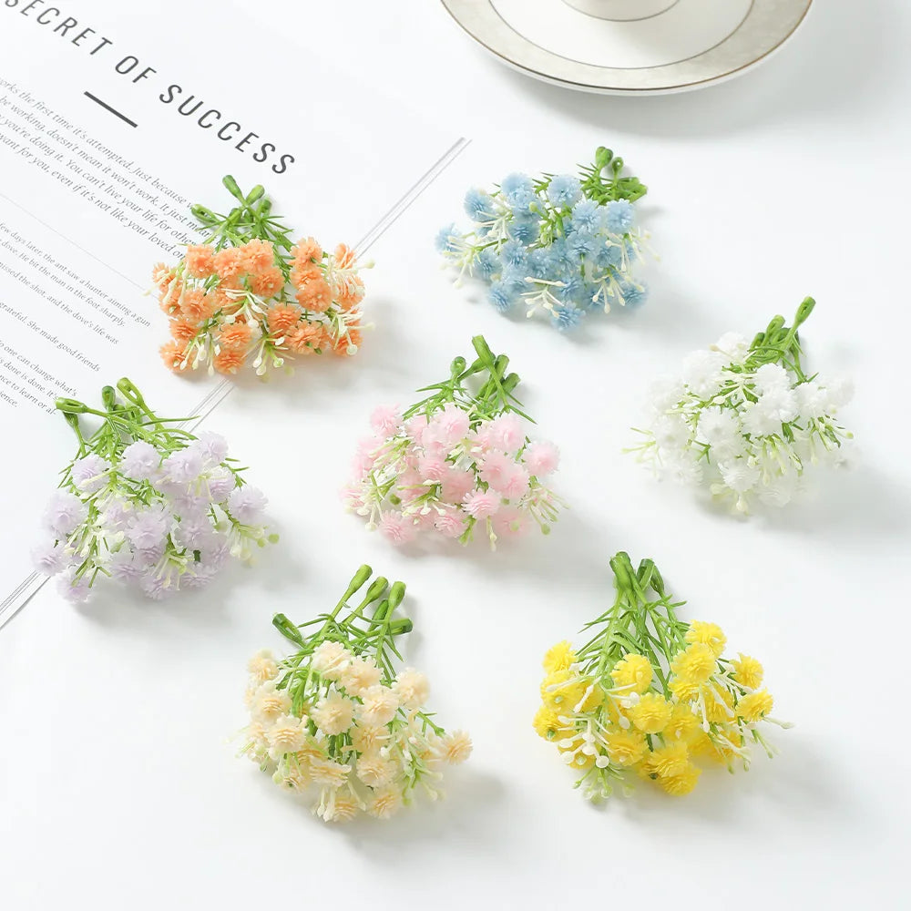 10/20Pcs Artificial Flowers Gypsophila 8CM Fake Flowers For Home Decor Wedding Decorations Ornaments Craft Garland Accessories