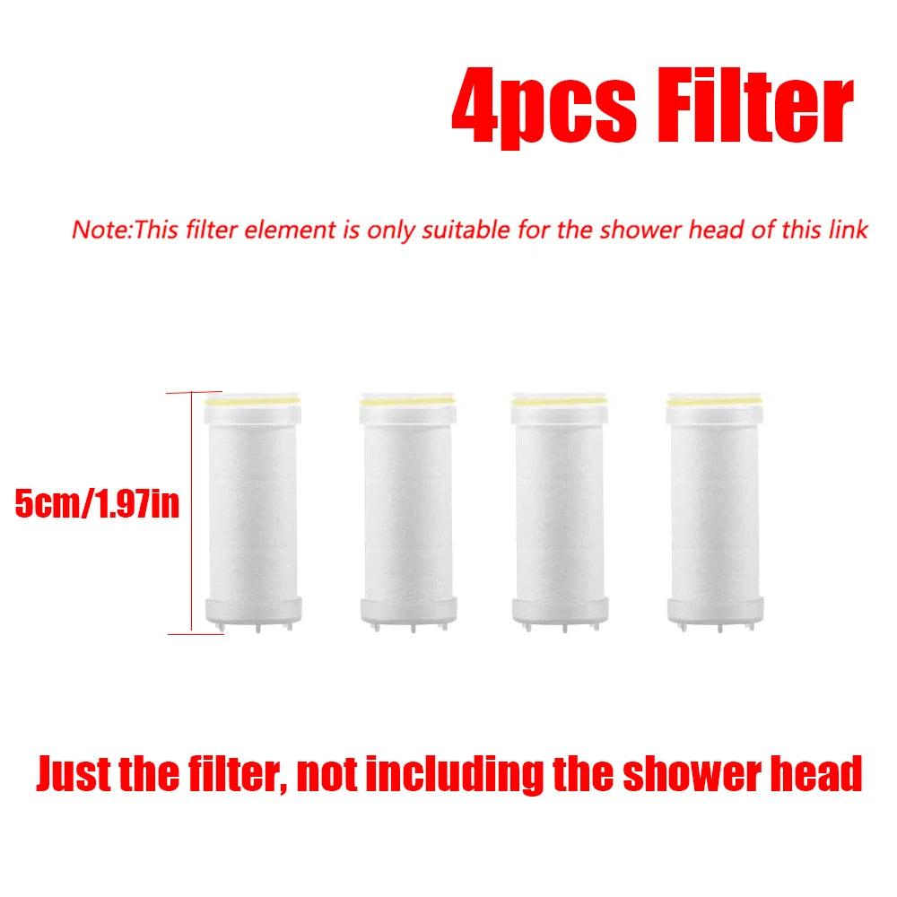 4 Modes Pressurized Shower Head Thickened ABS Handheld Filter Showerhead with Silicone Brush One-Key Stop Water Shower Nozzle