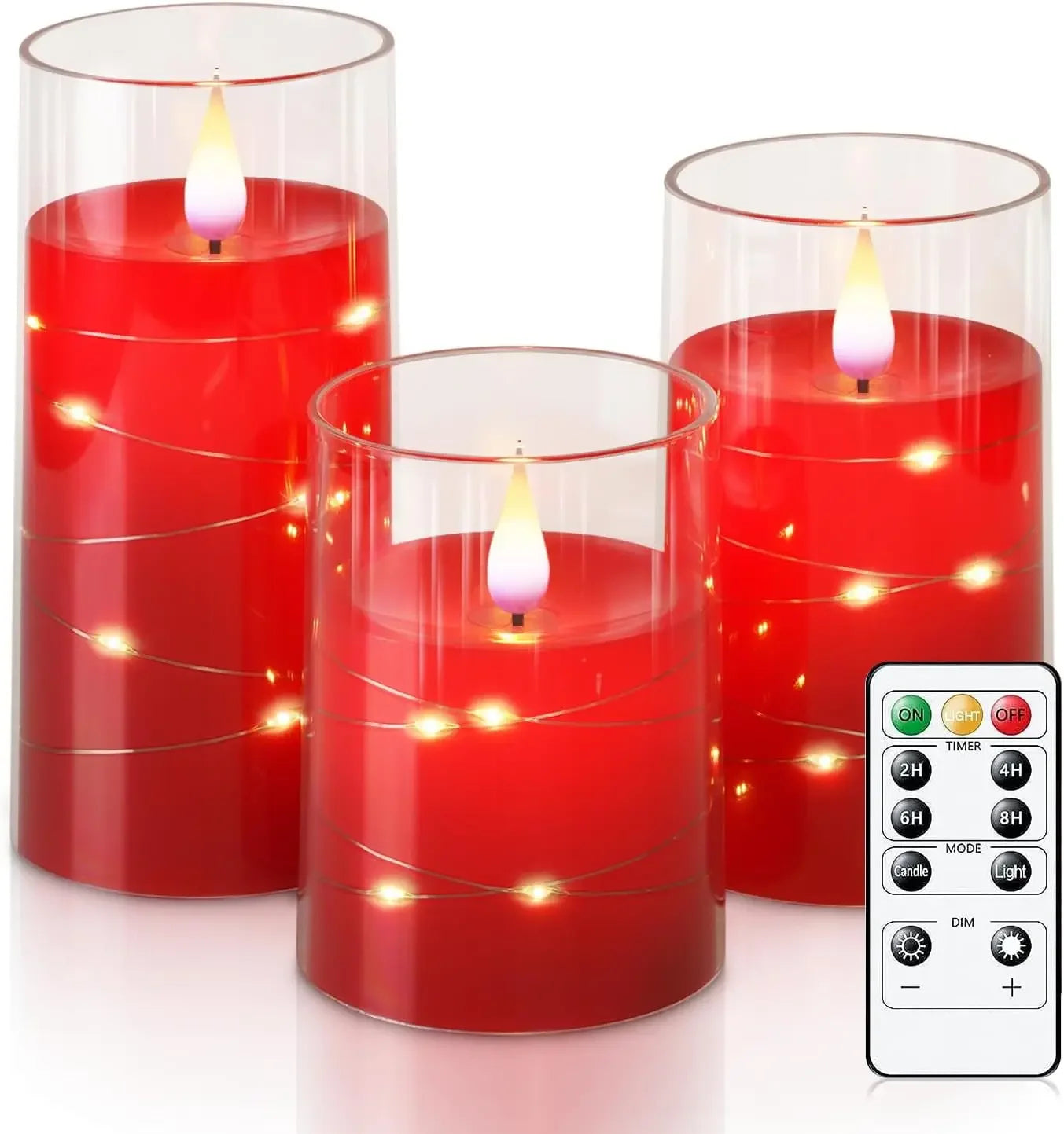 Flickering Flameless Candles Battery Operated Candles LED Candles with Remote Timer for Home Wedding Birthday Decor 3D Flame