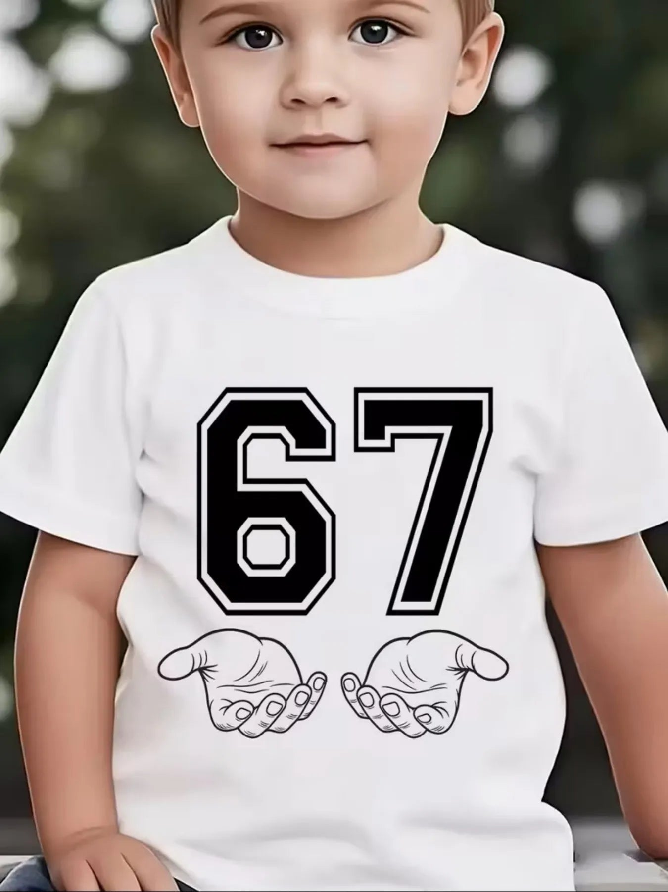 67 Meme T-Shirt for Kids Funny Digital Print Summer Short Sleeve Tee Loose Comfortable Tops Streetwear Fashion Kids Clothes
