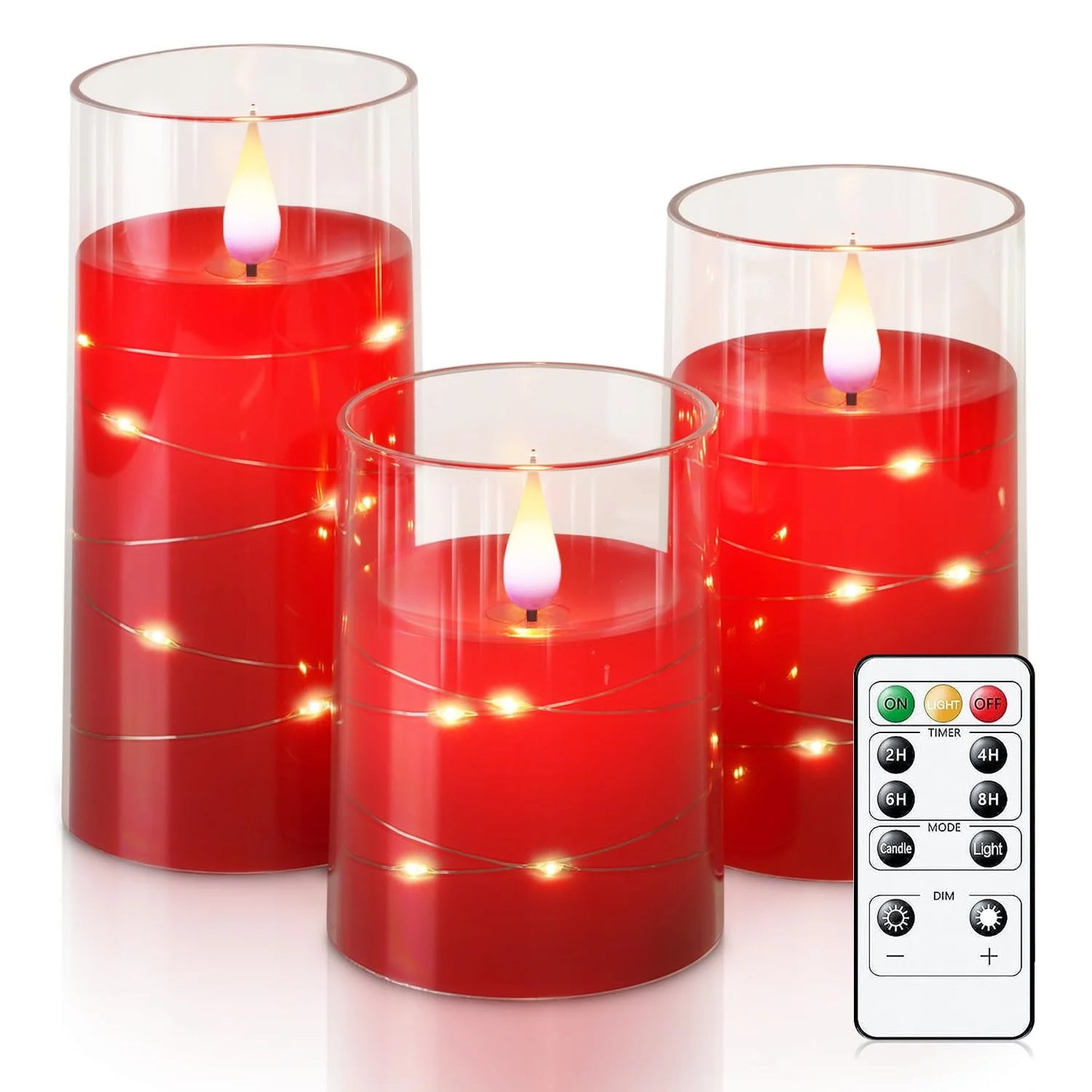 Flickering Flameless Candles Battery Operated Candles LED Candles with Remote Timer for Home Wedding Birthday Decor 3D Flame