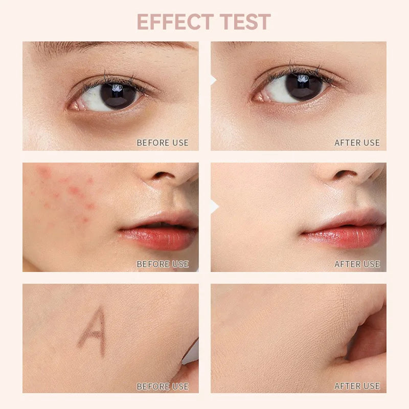 MAFFICK 3-Color Concealer: Perfect for Dry and Oily Skin with a Hydrating, Long-Lasting Formula, Includes a Free Concealer Brush