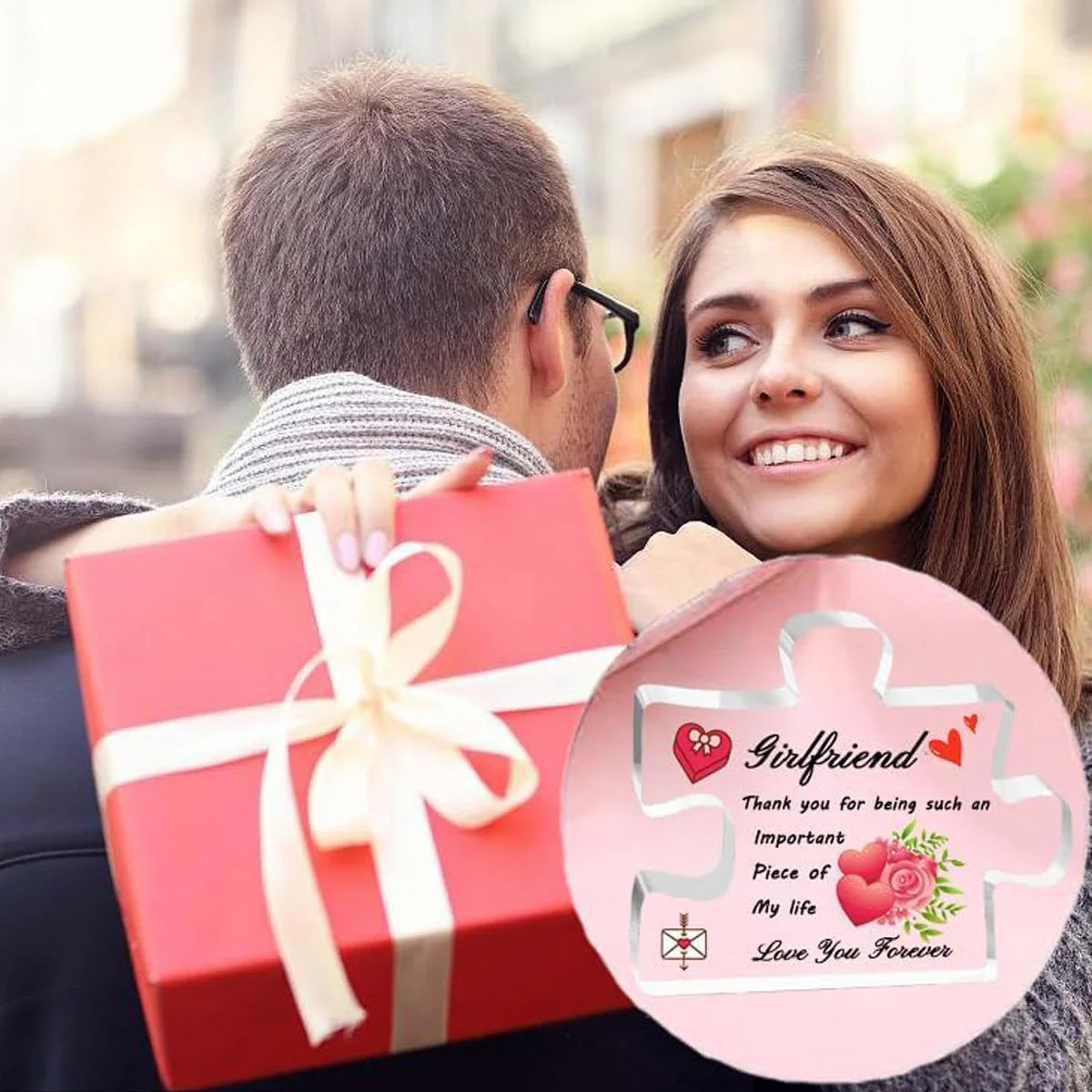 Valentine's Day Acrylic DIY Block Puzzle Decorations Girlfriend Gifts Unique Creative Customizable Jigsaw Blocks for Her