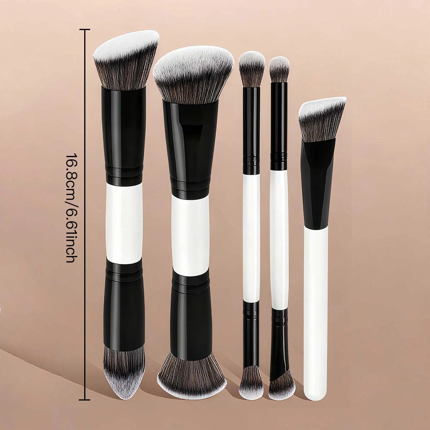Makeup Brush Set 5pcs Makeup Brushes Double Sided Foundation Triangle Contour Blush Highlight Blending Eyebrow Brush Eyeshadow B