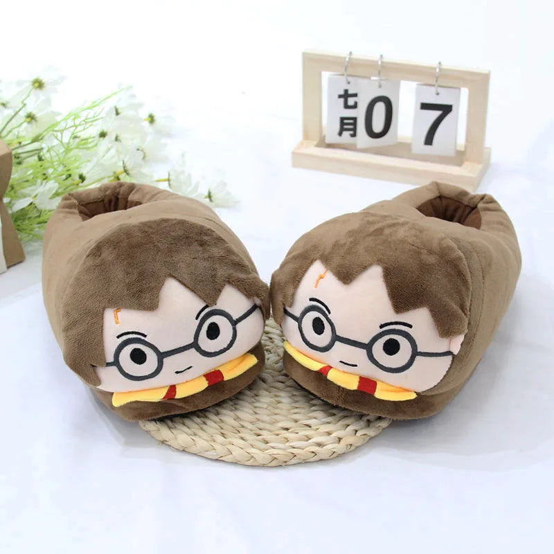 Cute Harries Potters Cotton Slippers Warm And Thickened Potter Couple Winter Plush  Indoor For Breathability Shoes Surprise Gift