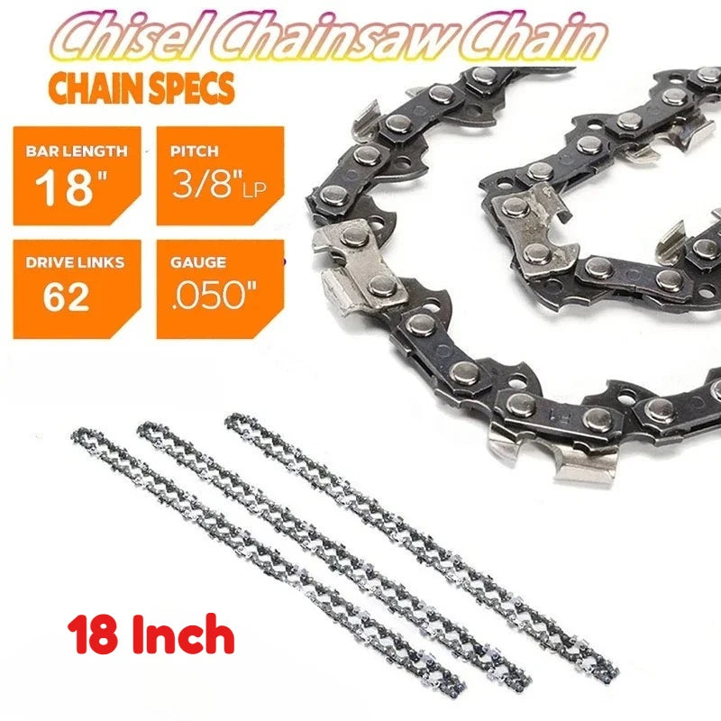 18inch Chainsaw Chain 3/8"LP Pitch 0.050" Gauge 62DL Replacement Fit for Craftsman Poulan, Kobalt, Echo, Greenworks and More