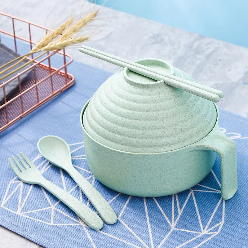 Ramen Bowl Set Ramen Noodles Bowl With Chopsticks Ramen Bowl Microwavable Cooker Bowl with Lid